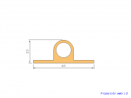 Silicone Profile P10682A - type format Flat Silicone profile with Bubble - irregular shape