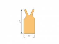 Silicone Profile P10738A - type format Horns - irregular shape