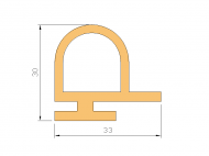 Silicone Profile P1075 - type format Lamp - irregular shape