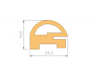 Silicone Profile P1077A - type format e - irregular shape