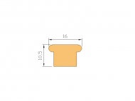 Silicone Profile P1077G - type format T - irregular shape