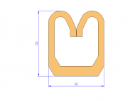 Silicone Profile P10822A - type format D - irregular shape