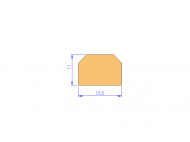 Silicone Profile P10822D - type format Trapezium - irregular shape