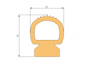 Silicone Profile P10822EX - type format Lamp - irregular shape