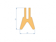 Silicone Profile P10822FX - type format U - irregular shape