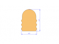 Silicone Profile P10822H - type format D - irregular shape