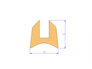 Silicone Profile P10822I - type format U - irregular shape
