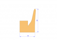 Silicone Profile P10899D - type format Lipped - irregular shape