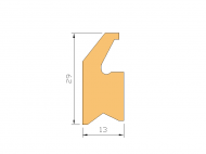 Silicone Profile P1093E - type format Lipped - irregular shape
