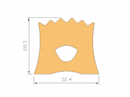 Silicone Profile P1093H - type format D - irregular shape