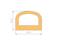 Silicone Profile P1112D - type format D - irregular shape