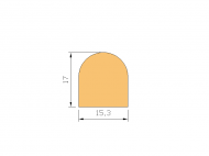 Silicone Profile P1112E - type format D - irregular shape