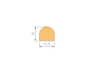 Silicone Profile P1114A - type format D - irregular shape