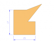 Silicone Profile P11185B - type format Lipped - irregular shape