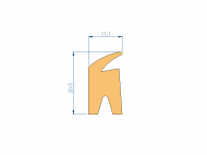 Silicone Profile P11185CX - type format Lipped - irregular shape