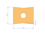 Silicone Profile P11185E - type format Trapezium - irregular shape