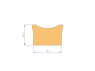 Silicone Profile P11185EE - type format D - irregular shape