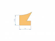 Silicone Profile P11185FA - type format Lipped - irregular shape