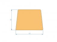 Silicone Profile P11185FM - type format Trapezium - irregular shape