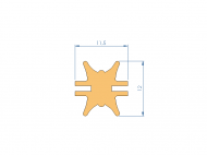 Silicone Profile P11185FU - type format Horns - irregular shape