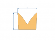 Silicone Profile P11185GR - type format Horns - irregular shape