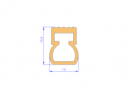 Silicone Profile P11185M - type format Trapezium - irregular shape