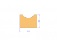 Silicone Profile P11185P - type format D - irregular shape