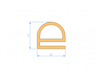 Silicone Profile P11185R - type format e - irregular shape