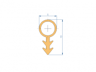 Silicone Profile P11185S - type format solid b/p shape - irregular shape