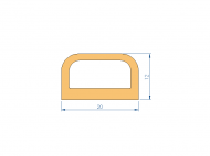 Silicone Profile P11185T - type format D - irregular shape