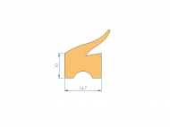 Silicone Profile P11185X - type format Lipped - irregular shape