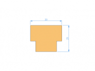 Silicone Profile P11238E - type format T - irregular shape