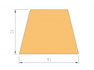 Silicone Profile P1130 - type format Trapezium - irregular shape