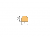 Silicone Profile P1133A - type format D - irregular shape