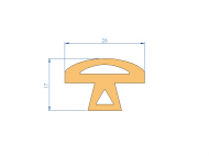 Silicone Profile P1152CI - type format Lamp - irregular shape