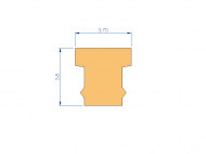 Silicone Profile P1152DI - type format T - irregular shape
