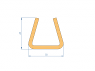 Silicone Profile P1152DM - type format U - irregular shape