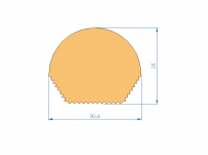 Silicone Profile P1152GC - type format D - irregular shape