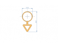 Silicone Profile P1152GQ - type format Double Hole - irregular shape