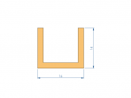 Silicone Profile P1152GY - type format U - irregular shape