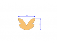 Silicone Profile P1152L - type format U - irregular shape