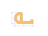 Silicone Profile P1152M - type format solid b/p shape - irregular shape