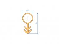 Silicone Profile P1152N - type format D - irregular shape