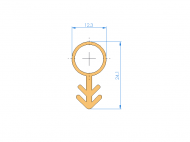 Silicone Profile P1152R - type format solid b/p shape - irregular shape