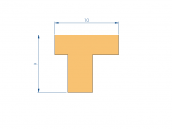 Silicone Profile P1152S - type format T - irregular shape