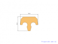 Silicone Profile P1159A - type format T - irregular shape