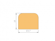 Silicone Profile P1167D - type format D - irregular shape