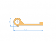 Silicone Profile P1167I - type format solid b/p shape - irregular shape