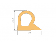 Silicone Profile P1178B - type format solid b/p shape - irregular shape