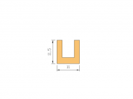 Silicone Profile P1178C - type format U - irregular shape